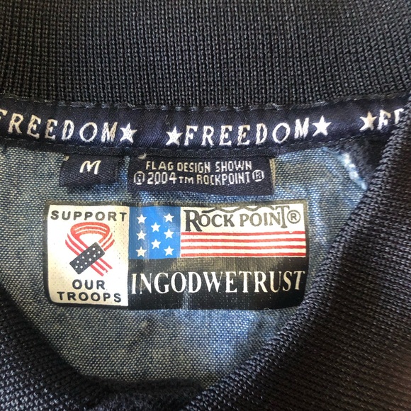 Elks Club USA Mens American Flag Polo Size Medium. In God We Trust. - Picture 4 of 8